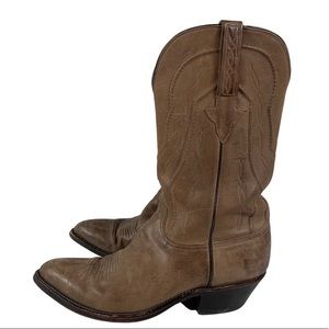 Lucchese Men’s Brown Leather Cowboy Western Boots Size 9.5D Made in USA